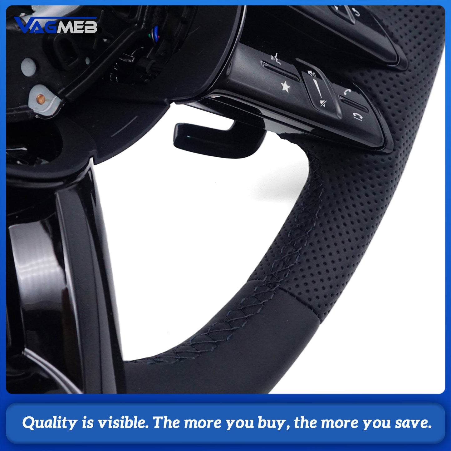 Perforated Leather Steering Wheel For Mercedes Benz a CLASS W177 Saloon V177 B W247 C CLASS W205 AMG GT