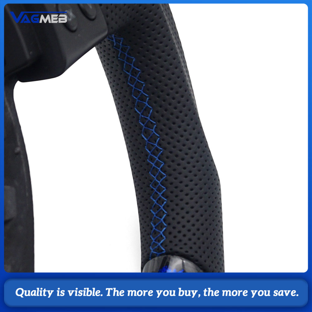 For VW  Golf MK5 Real Carbon Fiber Steering Wheel With Leather