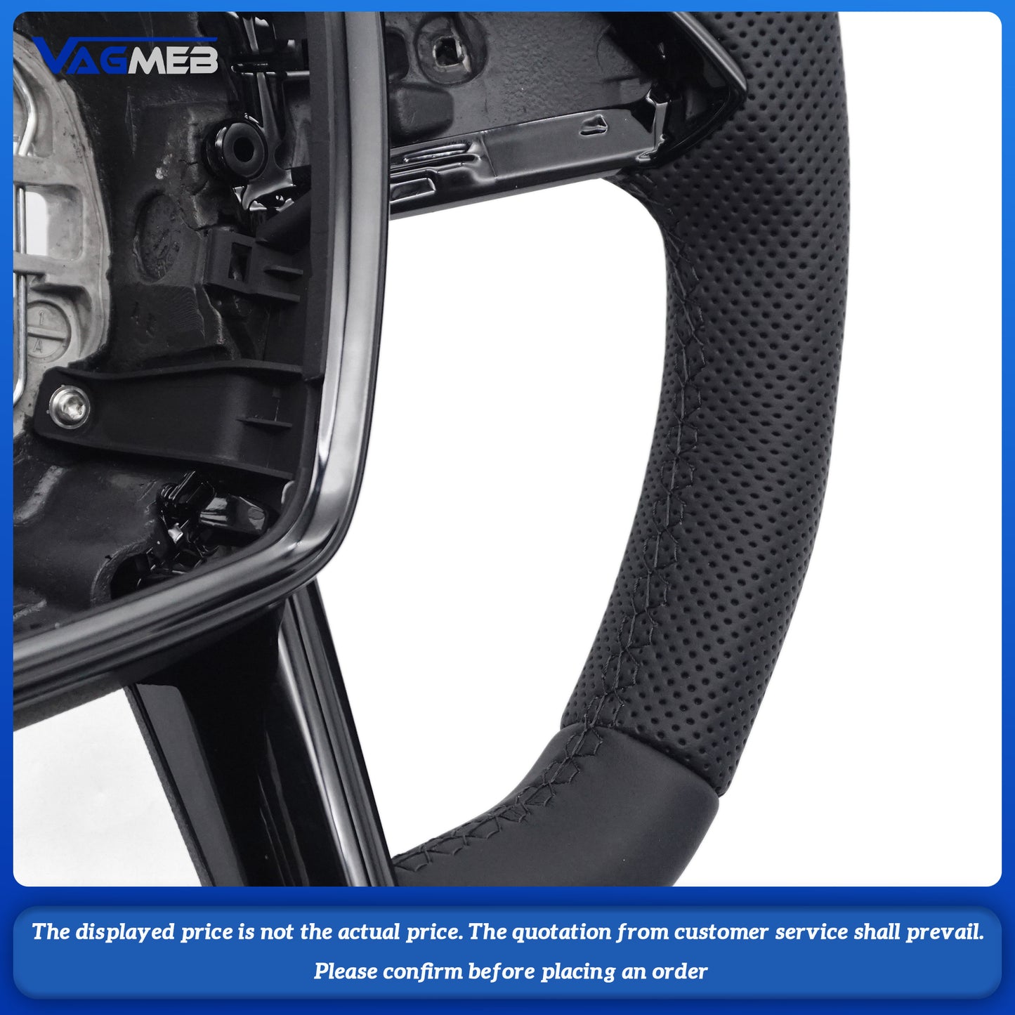 Genuine leather design Steering Wheel,Suitable For Audi A6 C8  Black Frame,Car Accessories