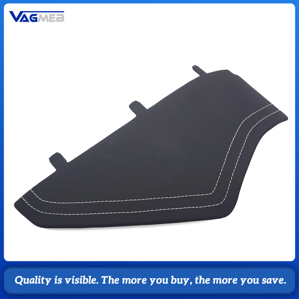 Car Dashboard Decorative Cover Panel Fit For Audi A6 C8, RS Badge Emblem, Real Leather Material, White Stitch