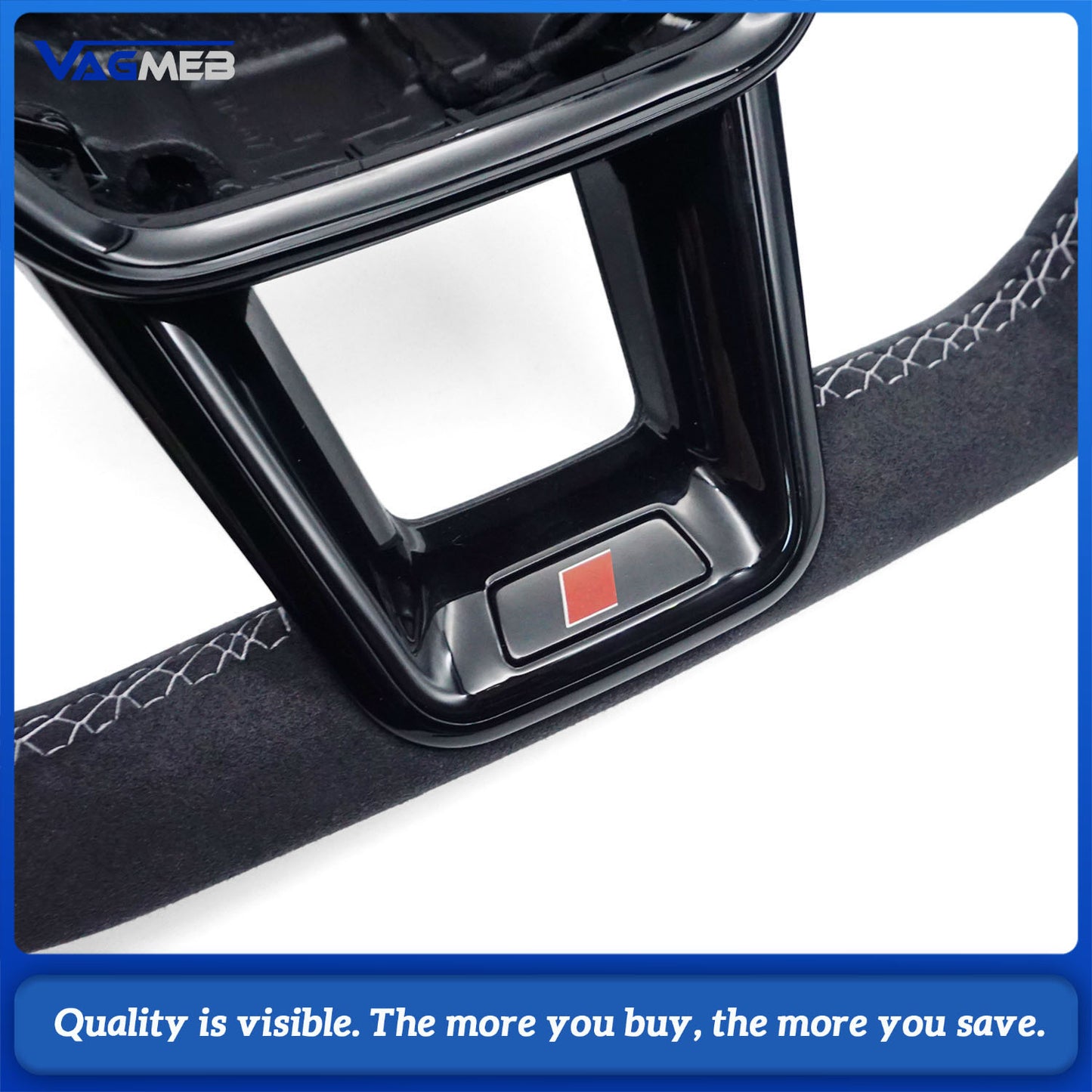 Blackened steering wheel suitable for Audi A6 C8 A7 Light gray  stitched steering wheel