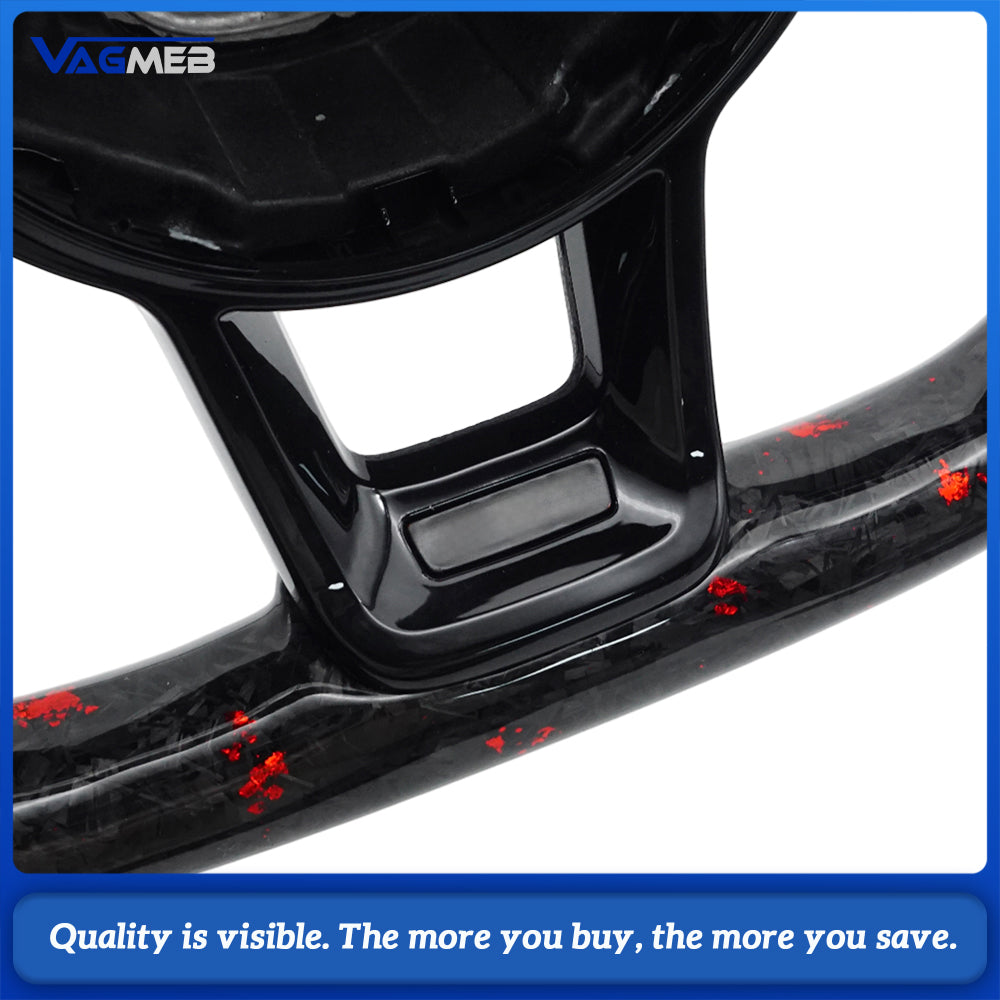Forged red foil carbon fiber leather sports LED steering wheel with frame for VW Golf 7 MK7 GTI Passat B8 Tiguan MK2 Polo Jetta