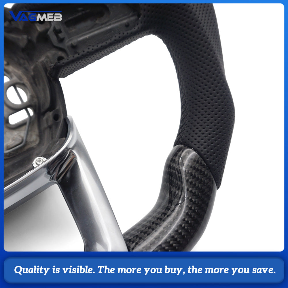 For Audi Q3 F3 Carbon fiber steering wheel with leather perforations