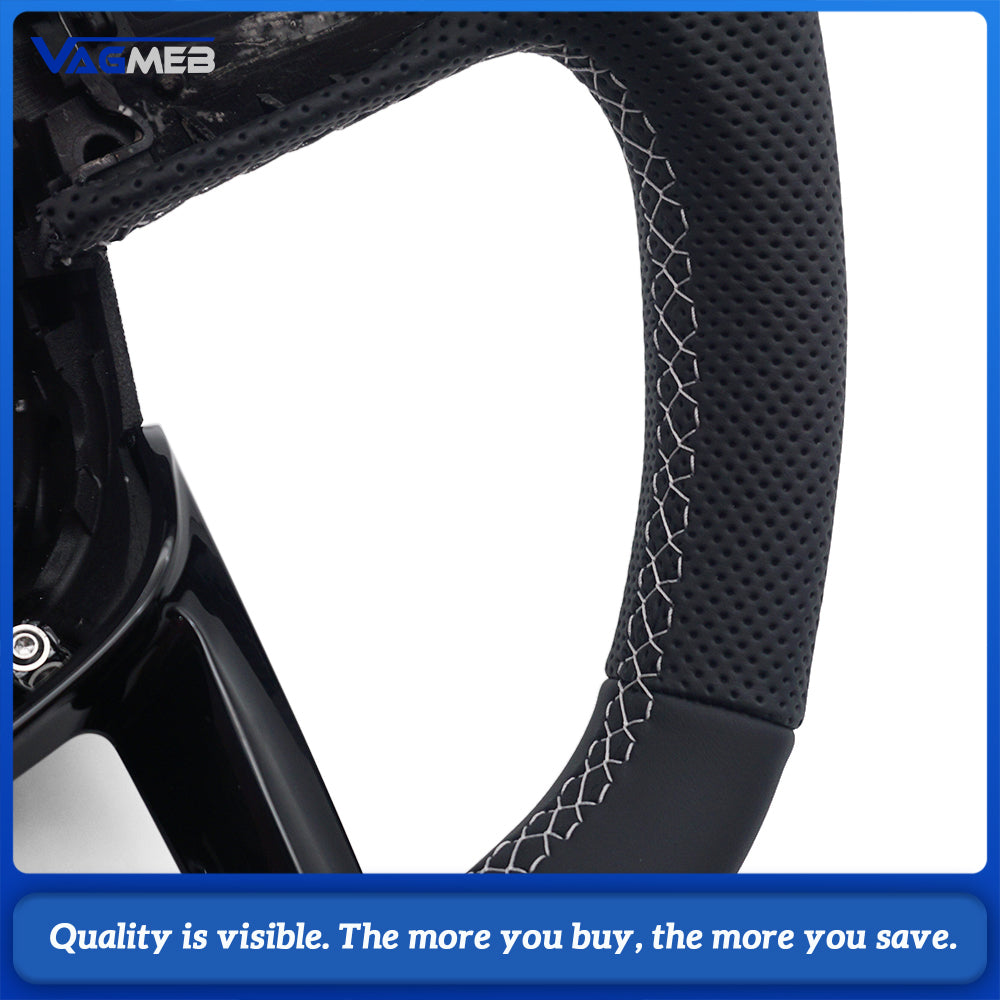 Perforated leather steering wheel for Audi Q5 FY Q7 4M Q8 S RS LOGO multifunctional steering wheel