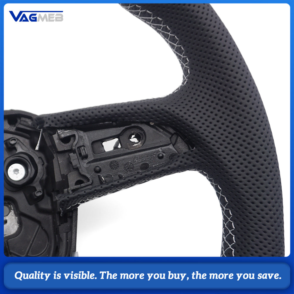 Perforated leather steering wheel for Audi Q5 FY Q7 4M Q8 S LOGO multifunctional steering wheel