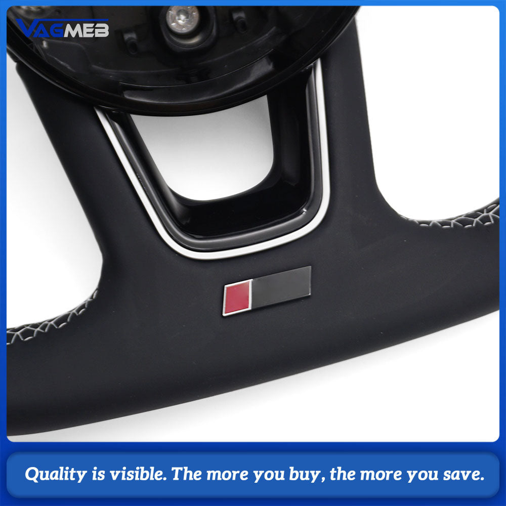 For Audi A4 B9 Sports Style Semi-perforated Leather Steering Wheel - Fit