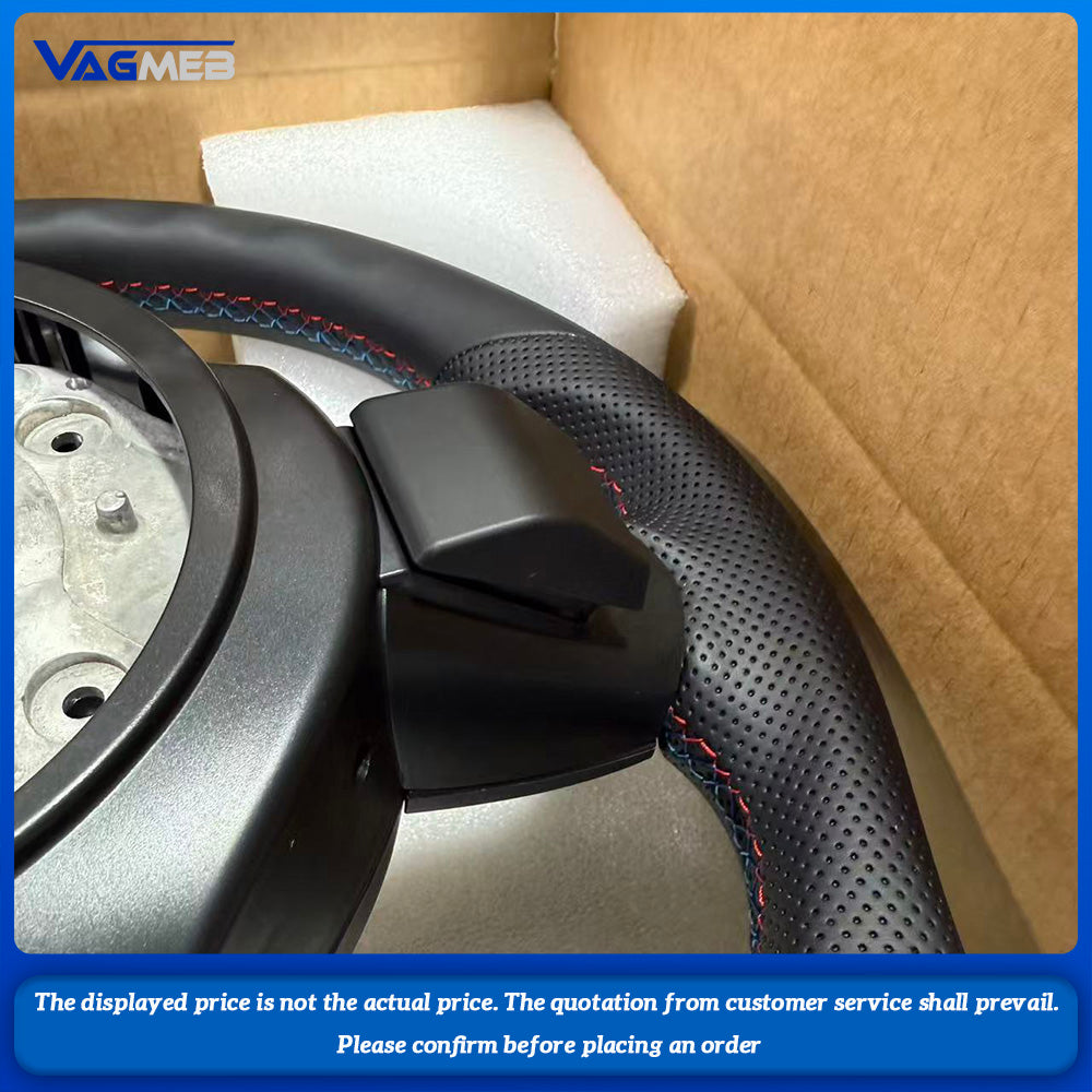 For BMW F30 F31 F32 F10 F20 F07 F01 E46 E60 E90 Color Stitching Perforated Leather Sport Steering Wheel M Logo Car Assembly