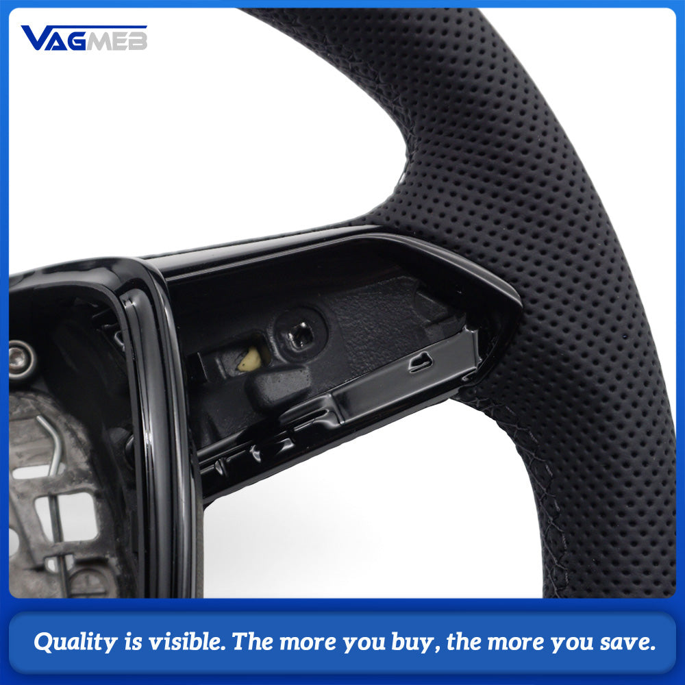 steering wheel suitable for Audi A6 C8 A7 black stitched leather flat bottomed steering wheel
