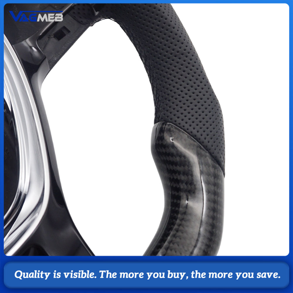 Carbon Fiber Semi Perforated Sports Steering Wheel,For VW GOLF 7 MK7 Transporter T6