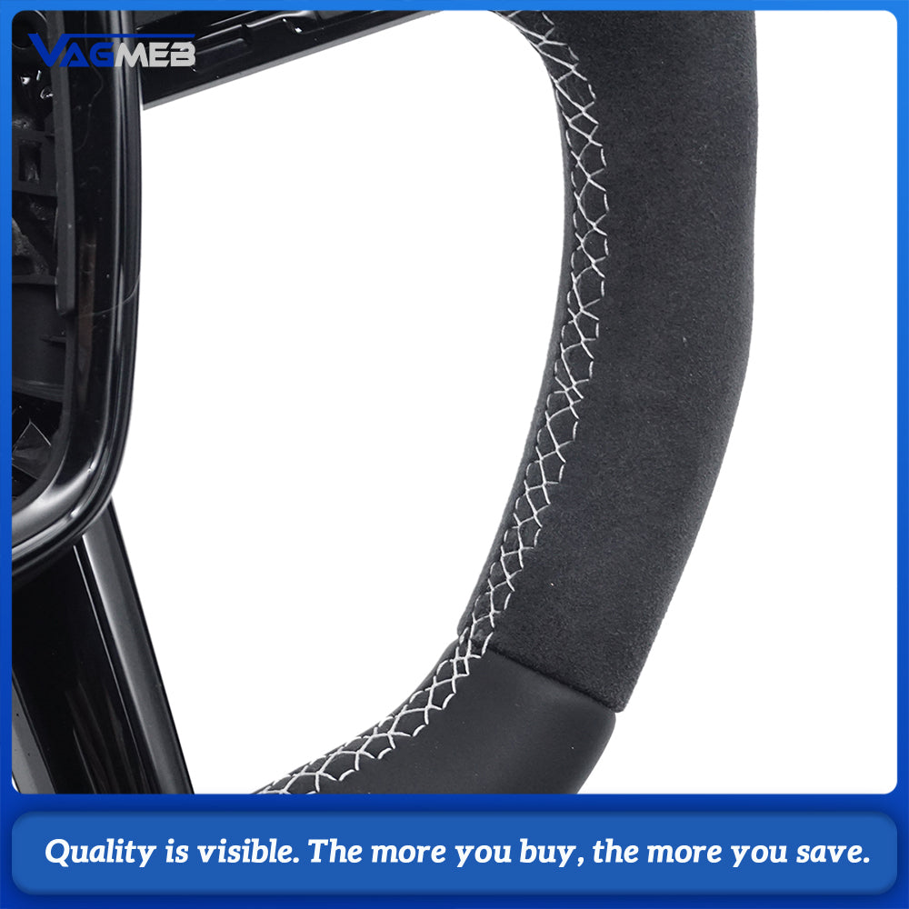 The heated steering wheel is suitable for Audi A6 C8 A7 painted black perforated leather steering wheel, Car Accessories