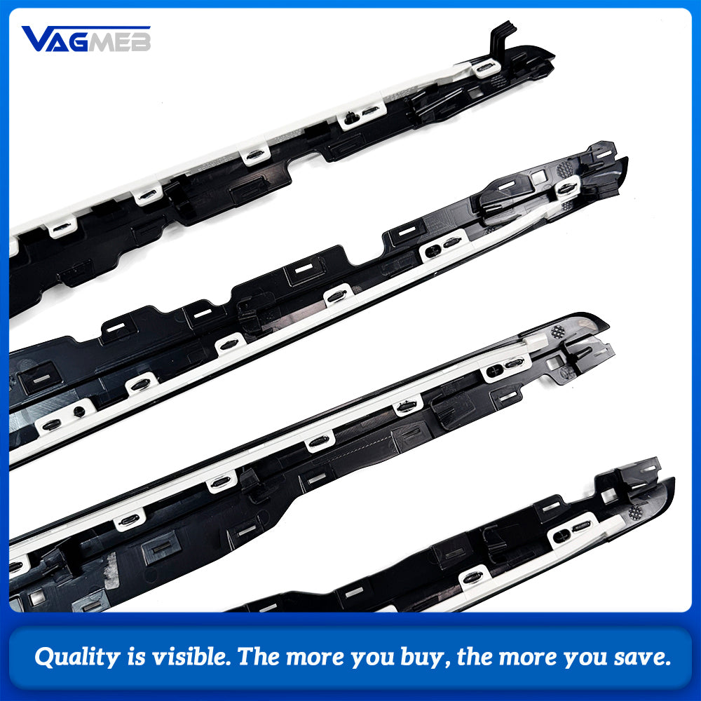 For VW Passat B8 Metallic Silver Mesh Dash Long & Short Molding + 4 Door Panel Decor Trim Kit 3GB 867 459/460/585/586   3GB 863 261A/262A