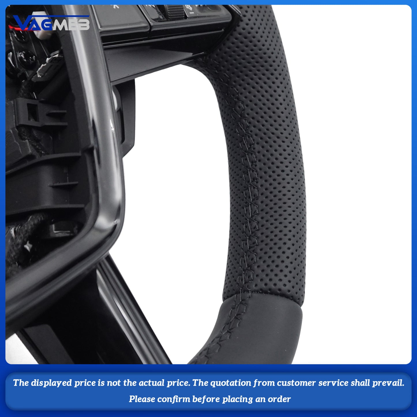 For Audi A6 RS6 C8 Pemi Perforated Leather Blat Bottomed Sports Steering Wheel