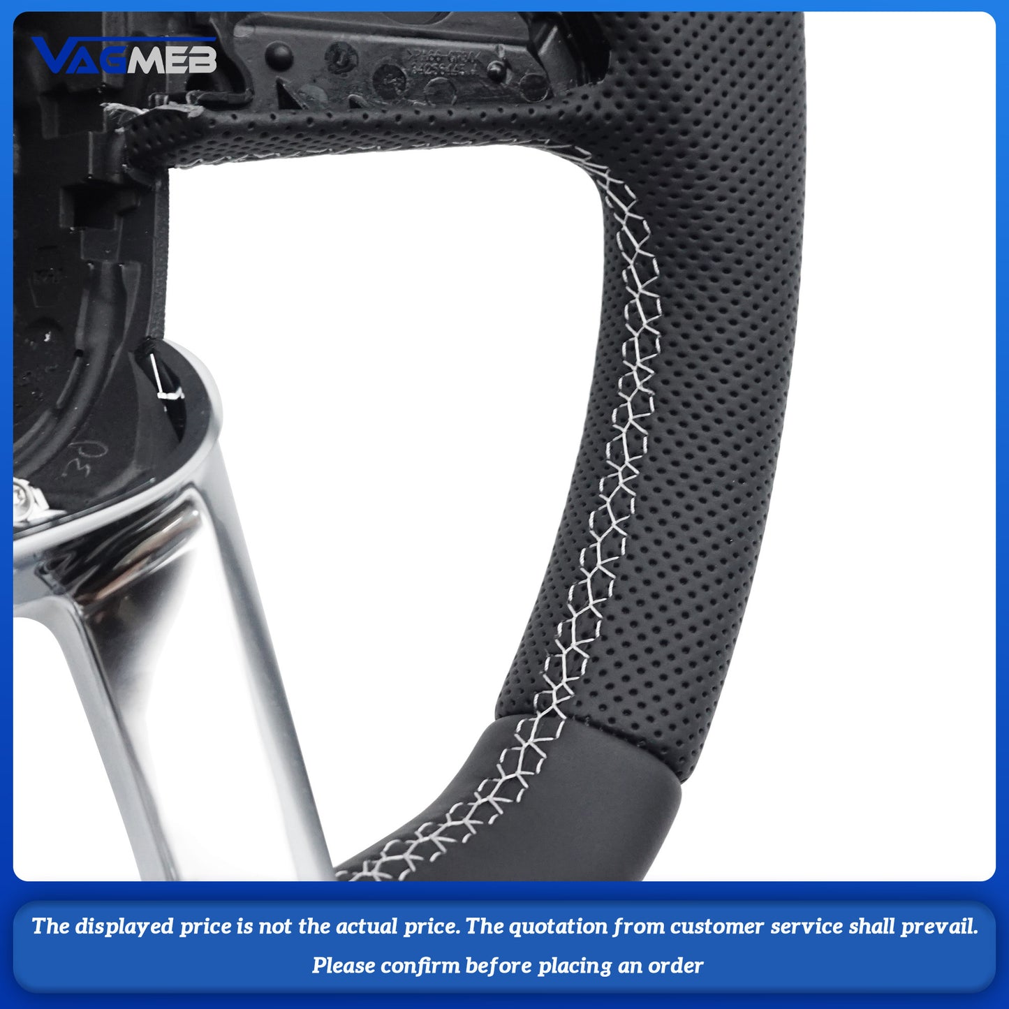 For Audi S RS Sline logo Q5 FY  custom Leather semi-perforated steering wheel with heating