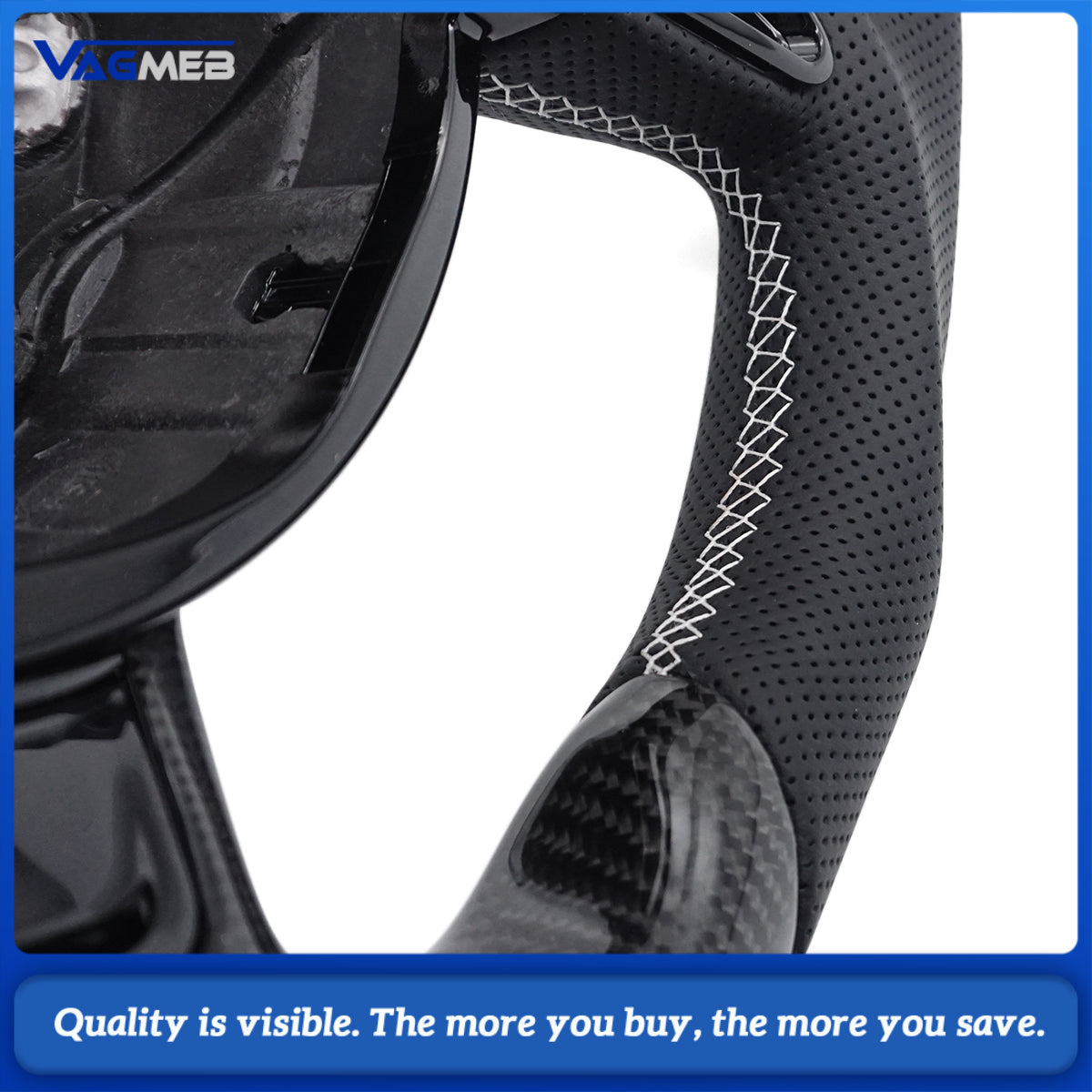 True carbon steering wheel automotive accessories suitable for Audi A3, A4B8, A5, S3, S4, S5 fiber flat bottomed sport leather