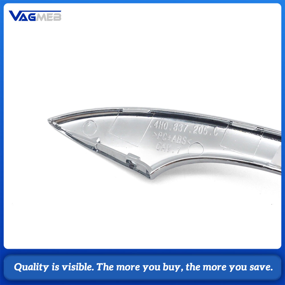 Rear Left Exterior Door Handle With Chrome Silver Trim OE 4H0837205C For Audi A6 C7 A7 A8 D4 2012-2018 Keyless Entry Door Grip