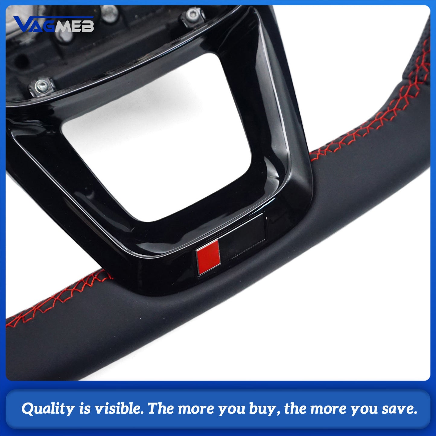 For Audi Q3 F3 Full leather perforated flat bottomed steering wheel