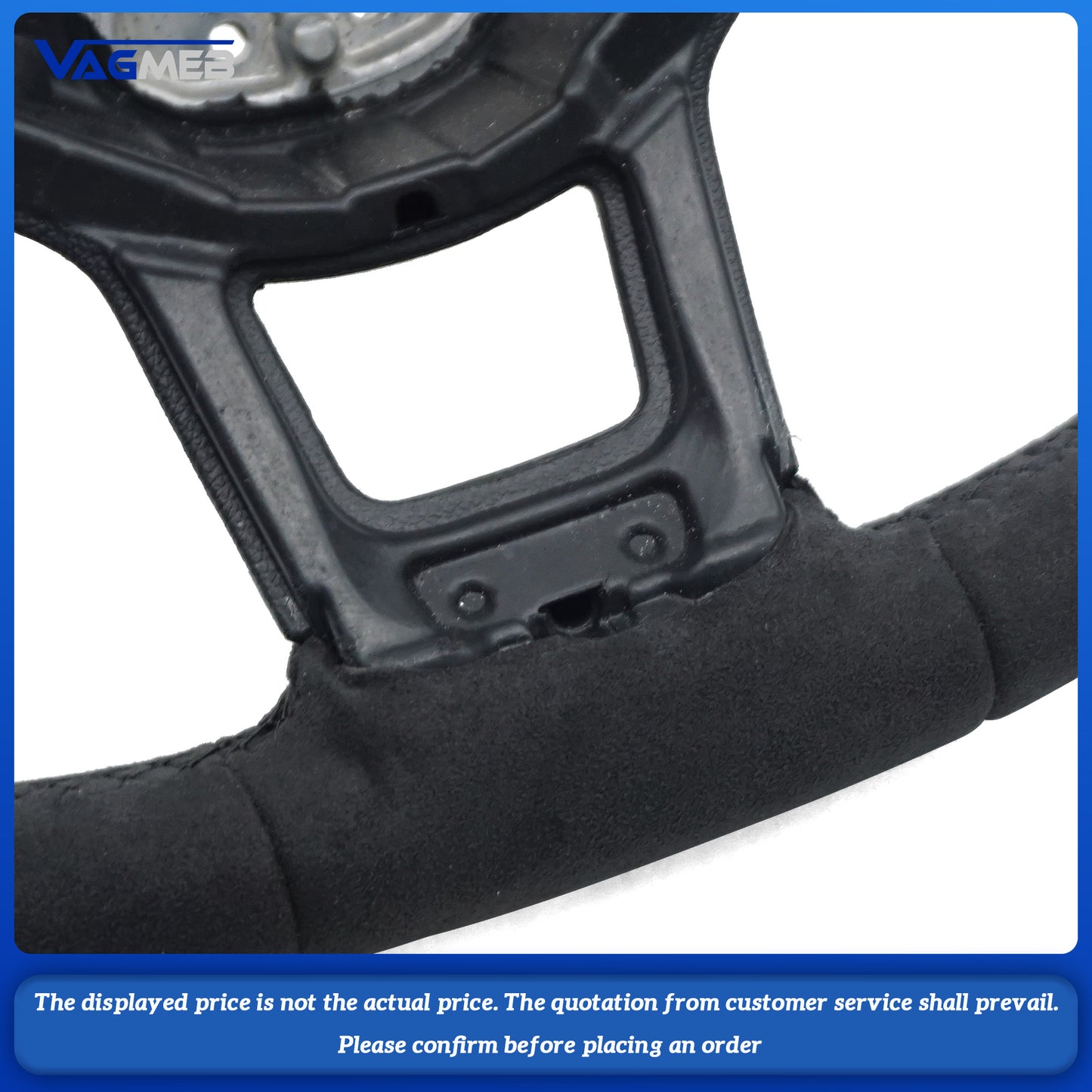 The Steering Wheel is suitable for VW Golf 7 MK7 GTI Rline GTE, with all-fur black line and red centering mark