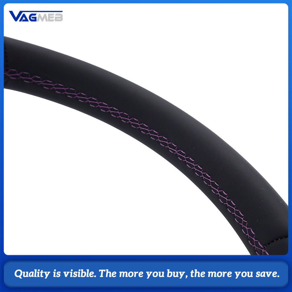Steering wheel with button frame genuine leather purple stitching for Volkswagen Golf 7 GTI