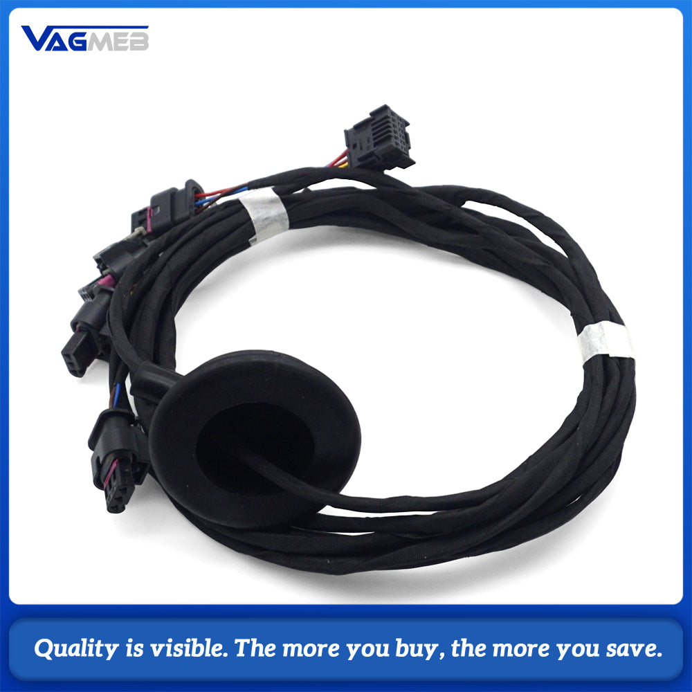 Rear 4K PDC Parking Radar Wiring Harness For VW PQ25 PQ35 Platform Rear Bumper 4‑Sensor Park Assist Retrofit Cable