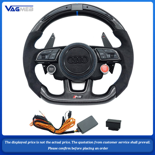 Carbon Fiber Customized LED Steering Wheel For Audi RS LOGO A4B9