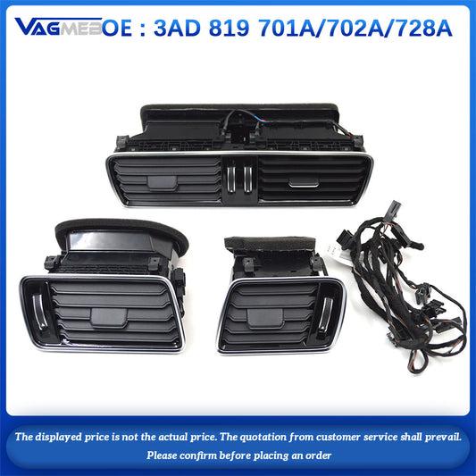 Black Chrome Piano Paint Air Conditioning Outlet Vents For VW Passat B6 B7 2006-2011 3AD 819 701A 702A 728A