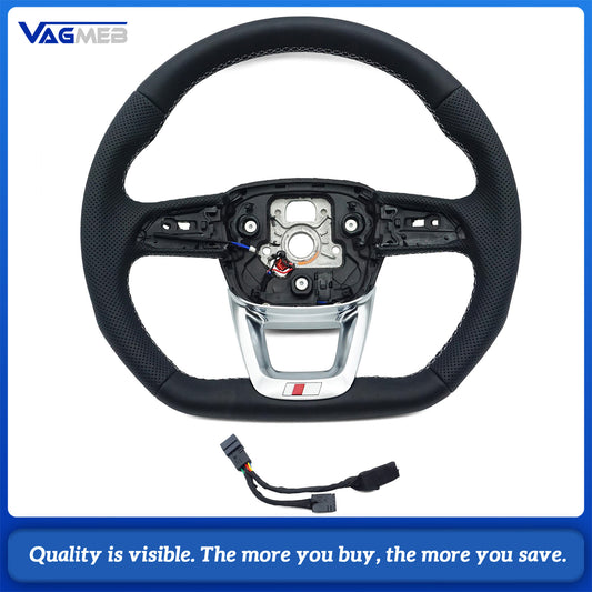 Half Perforated Leather Steering Wheel With Heating For Audi Q5 FY Q7 Q8