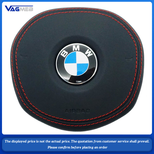 Dyed red thread Steering wheel airbag cover multifunction steering wheel For BMW M5 Dyed red thread