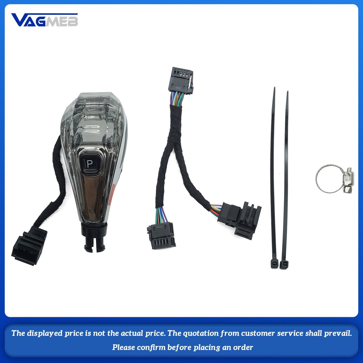 Electronic Crystal Shift Knob, Crystal Leather  LED For VW