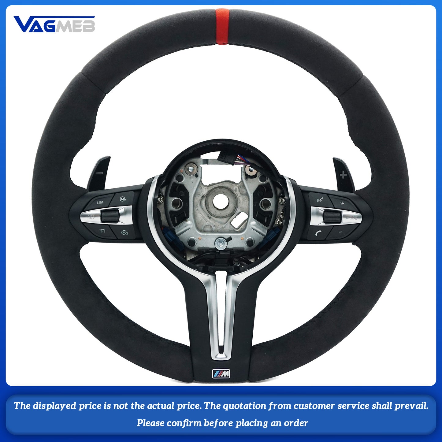 Half Alcantara Leather M Sport Steering Wheel for BMW F01 F06 F10 F11 F20 F21 F22 F30 F31 F32 F34 F36 F80 F82 F87 F90 M3 M5