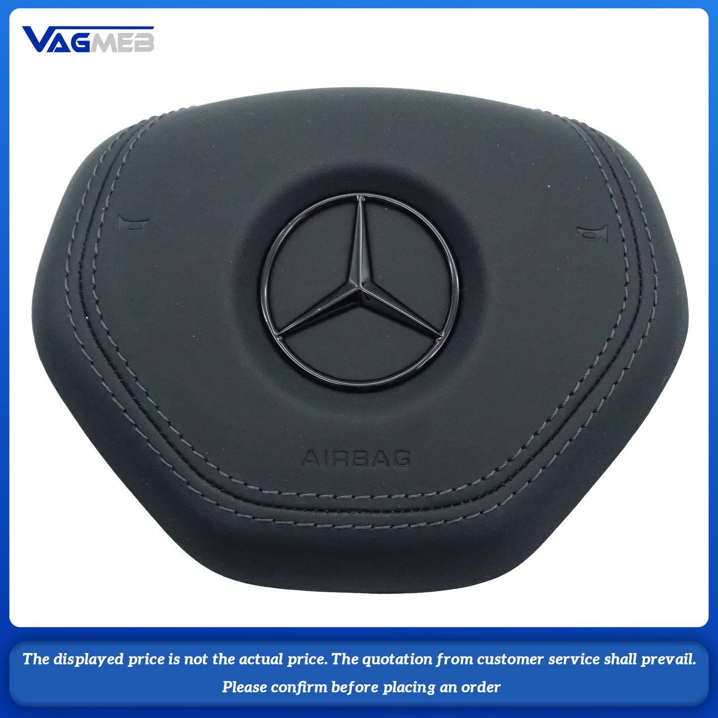 Steering wheel airbag cover multifunction steering wheel For Mercedes-Benz W212 Dyed black thread