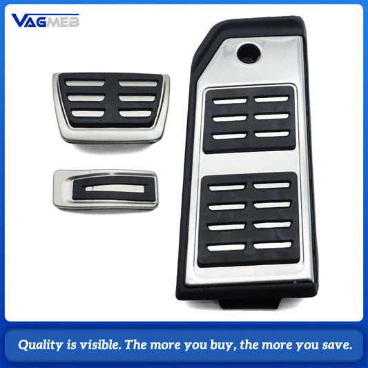 For Audi Q7 Car Accessories Stainless Steel Fuel Gas Brake footrest Pedal Cover Plate 3pcs