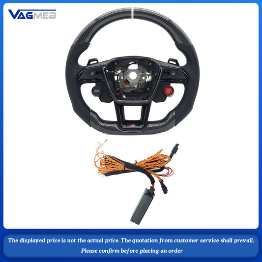 For Audi A6 C8 carbon fiber large shift lever R8 button with heating steering wheel