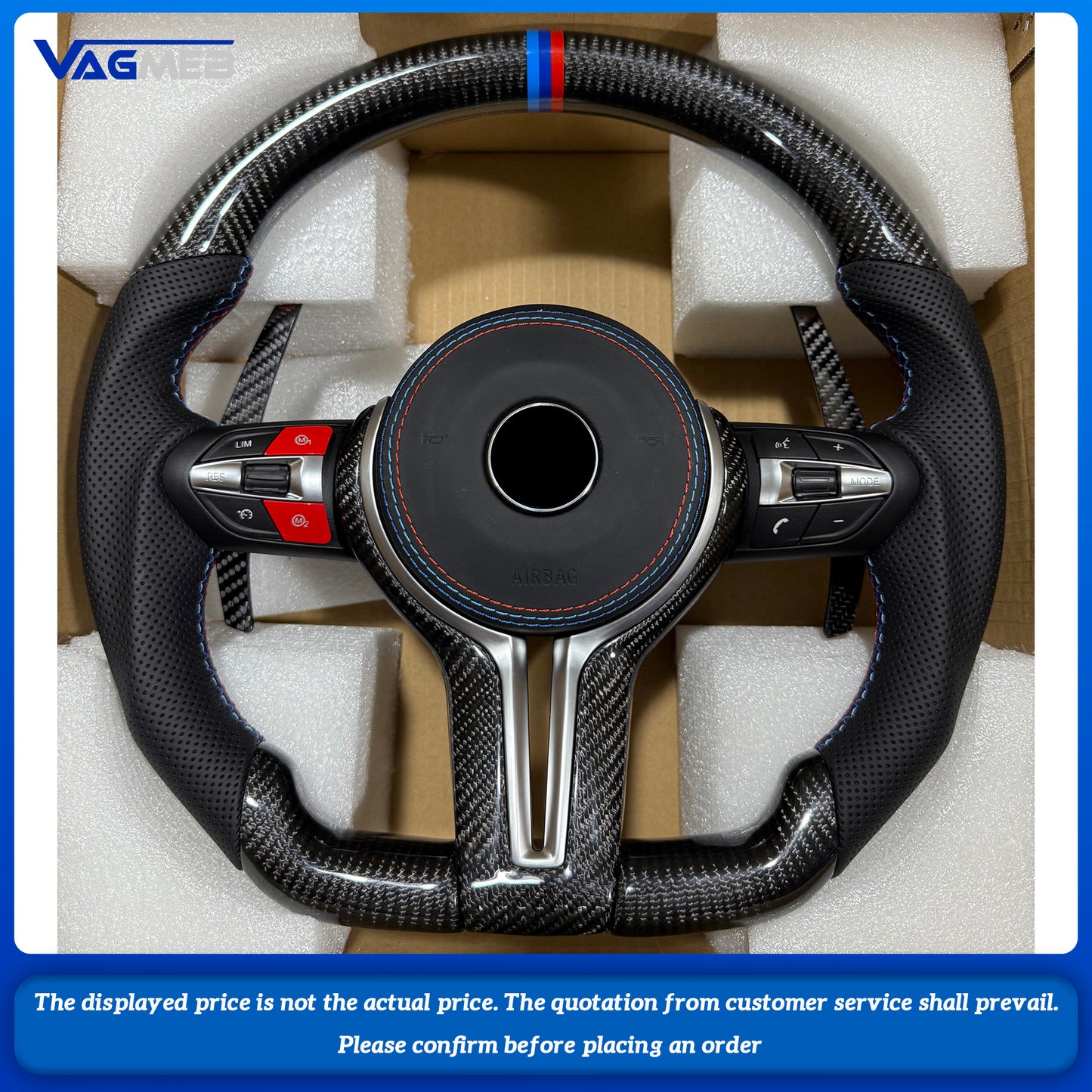 Carbon Fiber Steering Wheel For BMWM2 M3 M4 M5 M6 X5M X6M F80 F30 F10 LED Car Steering Wheel