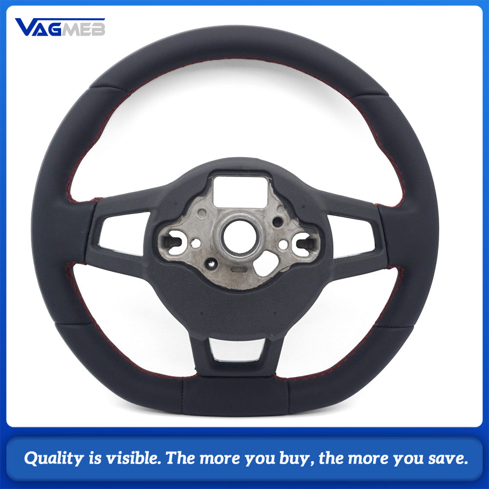 Leather Steering Wheel for VW MK4 5 6 7 GTI Steering Wheel for Golf 5 6 7 7.5 R R-Line CC Polo Passat Car Accessories