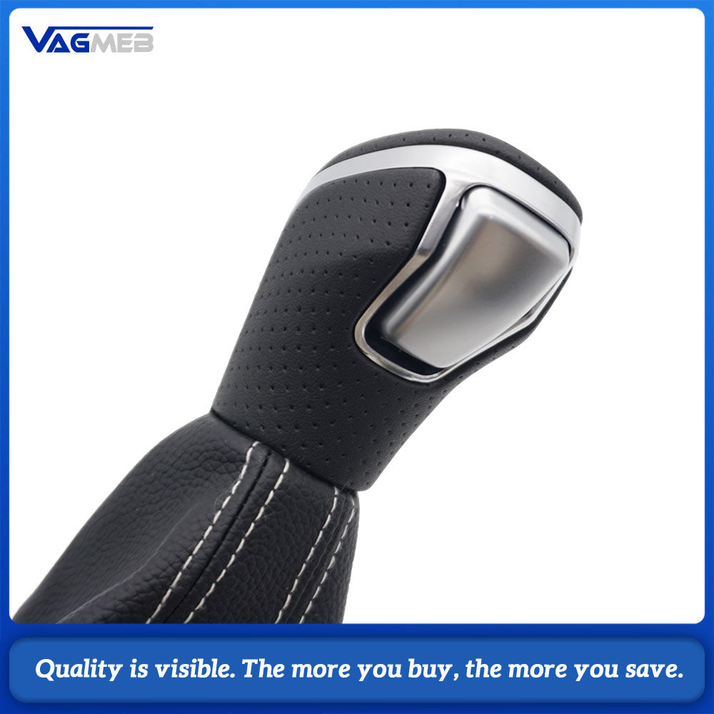Gear Head With Leather Automatic Gear Shift Knob Boot Gaiter Cover Lever For Audi Q7 2007