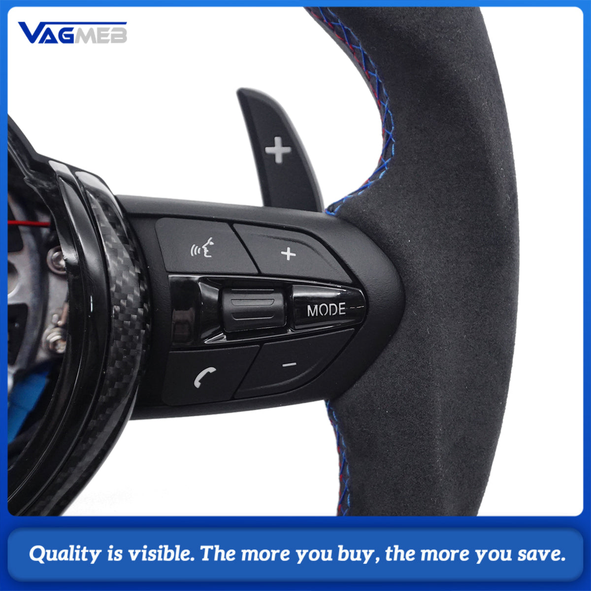 For BMW X3 X4 X5 M2 M4 M8 F10 F15 F20 F22 F30 E90 E91 Customized carbon fiber steering wheel with embedded LED lights