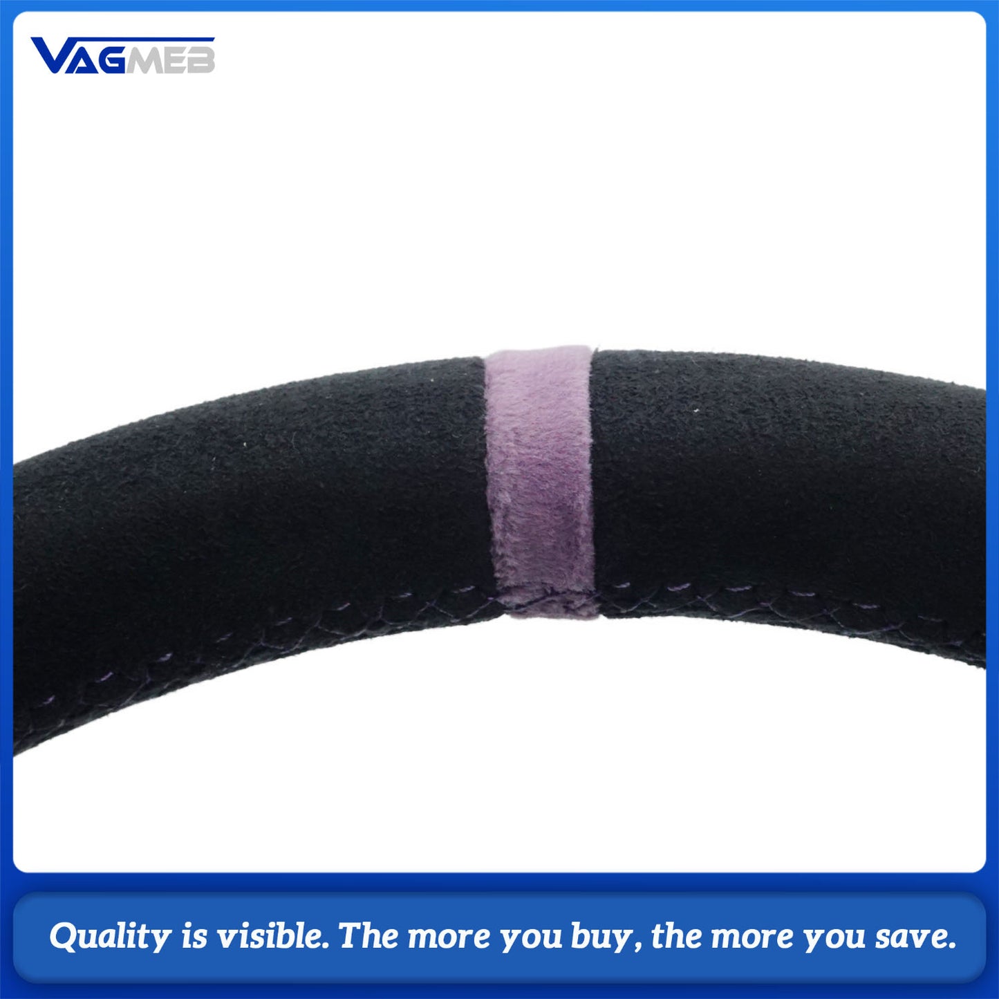 Alcantara steering wheel for Audi A4 B9  models material top purple leather stripe