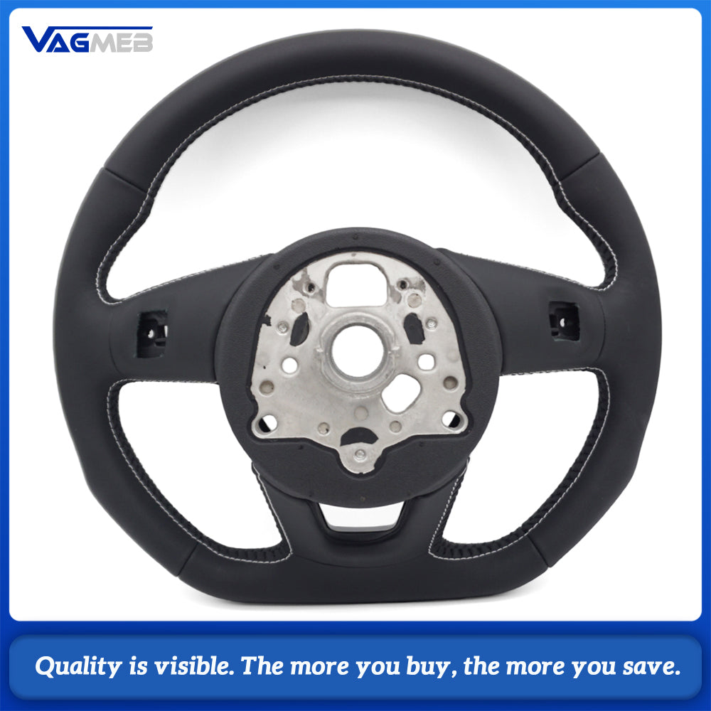 For Audi RS3 RS4 RS5 A3 8V A4 B9 A5 S3 S4 S5 Fully Perforated Leather Steering Wheel