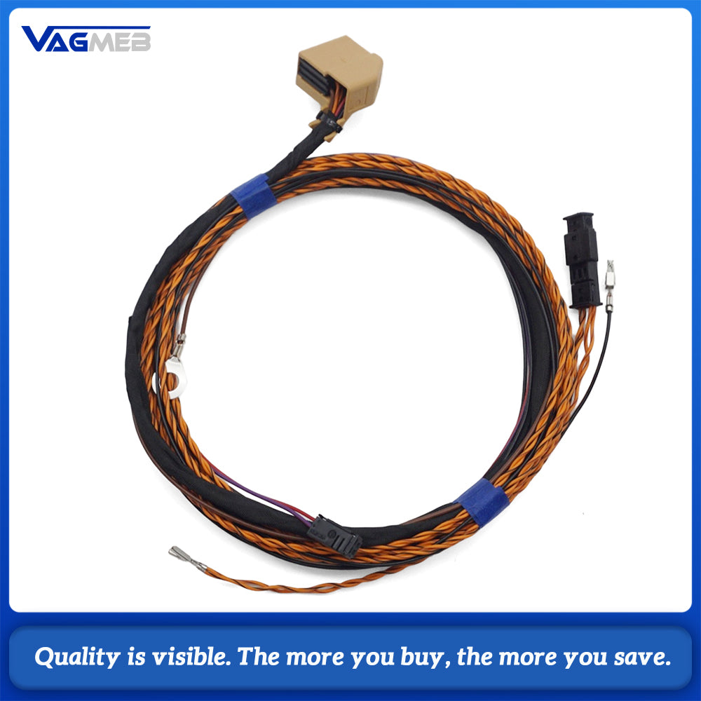 Rear 4K PDC Parking Radar Wiring Harness For VW PQ25 PQ35 Platform Rear Bumper 4‑Sensor Park Assist Retrofit Cable