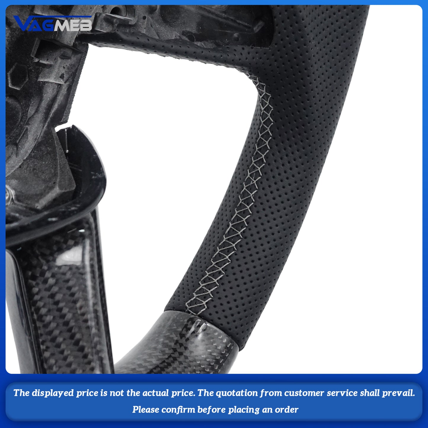 For Audi Q5 FY S LOGO  Custom Carbon Fiber Semi Perforated Painted Black Style Sports With heating function Steering Wheel