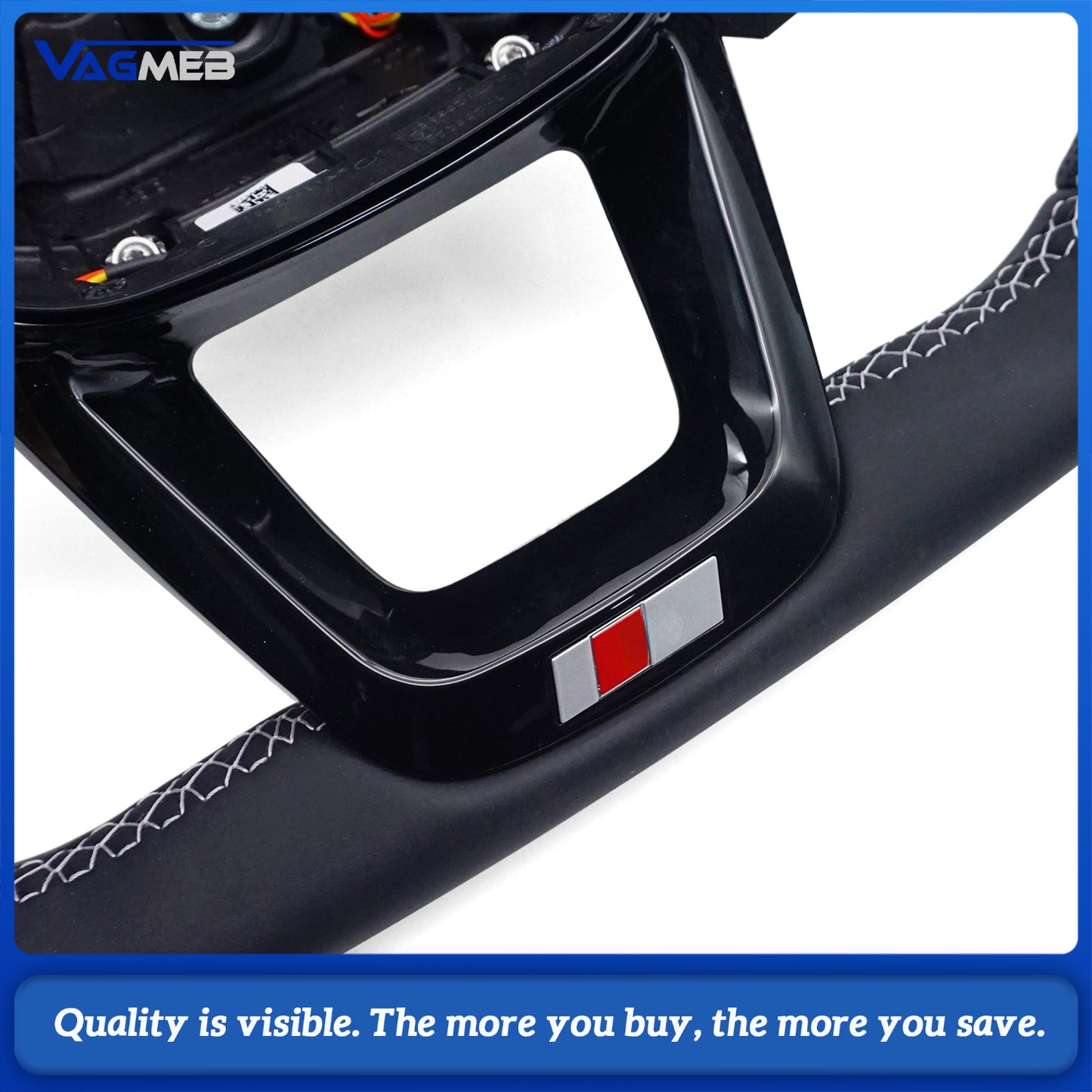 For Audi Q3 Q5 Q7 Q8 RS Q3 RS Q5 Black Leather Perforated Flat Bottomed Steering Wheel With Paddles and Buttons Car Accessories
