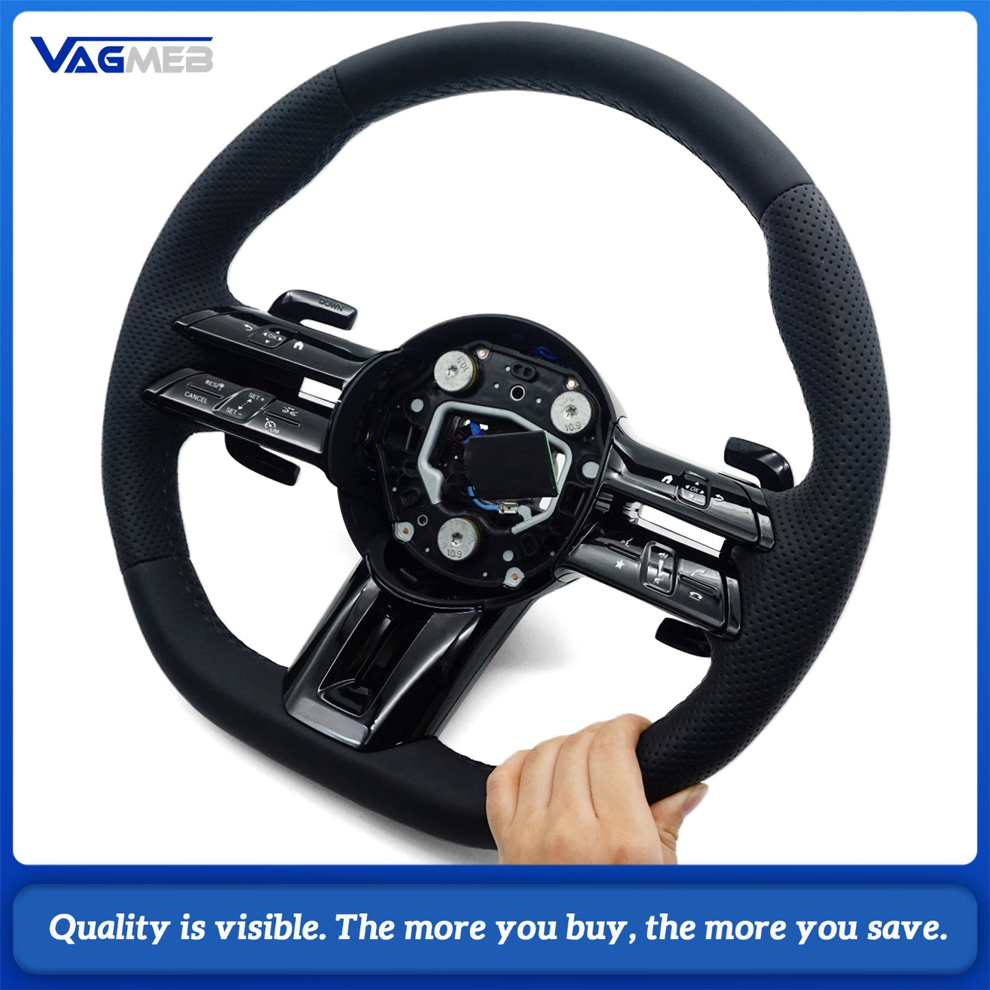 Perforated Leather Steering Wheel For Mercedes Benz a CLASS W177 Saloon V177 B W247 C CLASS W205 AMG GT