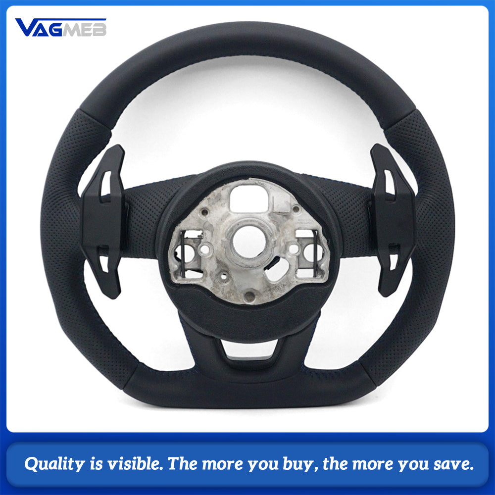 For Audi A3 8Y Perforated Leather Steering Wheel Blue Stitching