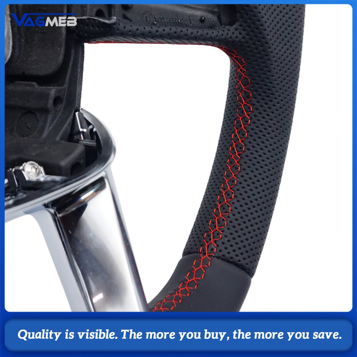 For Audi Q3 F3 Full leather perforated flat bottomed steering wheel With heating function