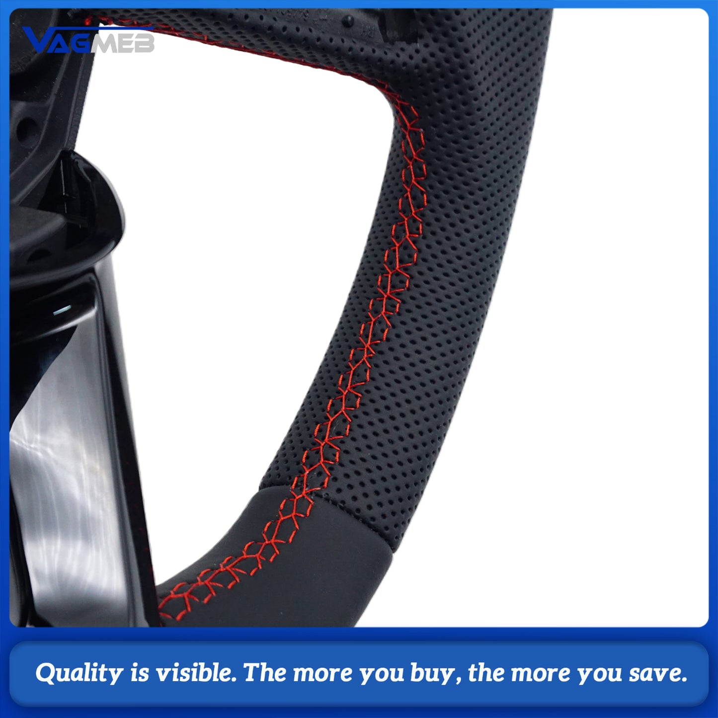 A Perforated leather Sports steering wheel for Audi Q5 FY Q7 4M Q8 S RS LOGO multifunctional steering wheel With Heated