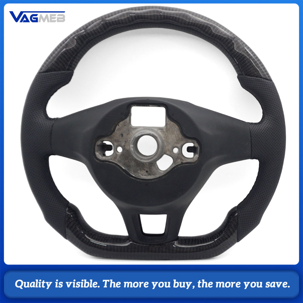 Carbon Fiber Semi Perforated Sports Steering Wheel,For VW GOLF 7 MK7 Transporter T6