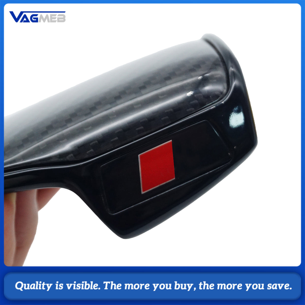 Carbon Fiber Style Gear Shift Knob Head Cover Trim With S Logo For Audi Q7  Interior Accessories