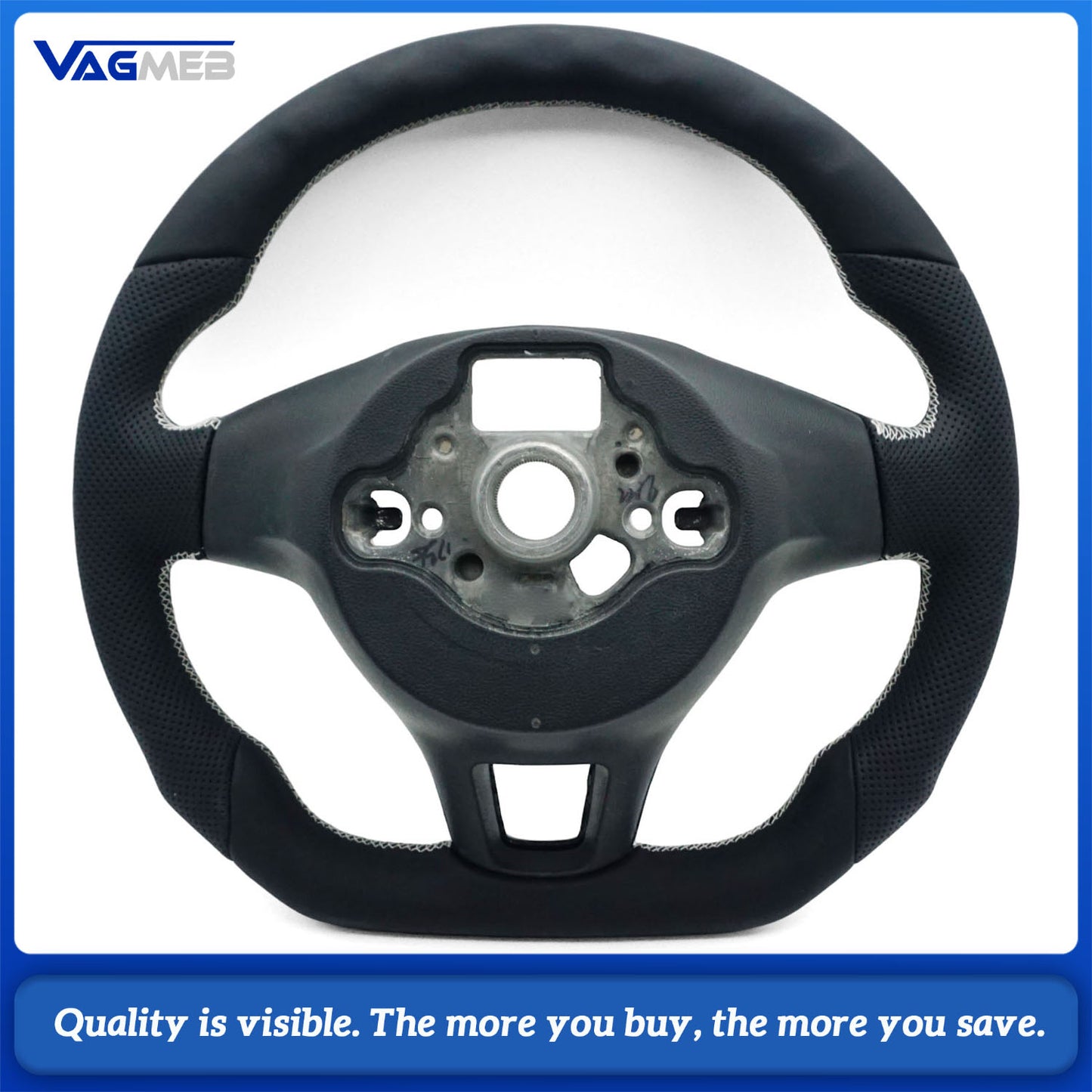 Carbon Fiber Semi Perforated Sports Steering Wheel,For VW GOLF 7 MK7 Transporter T6