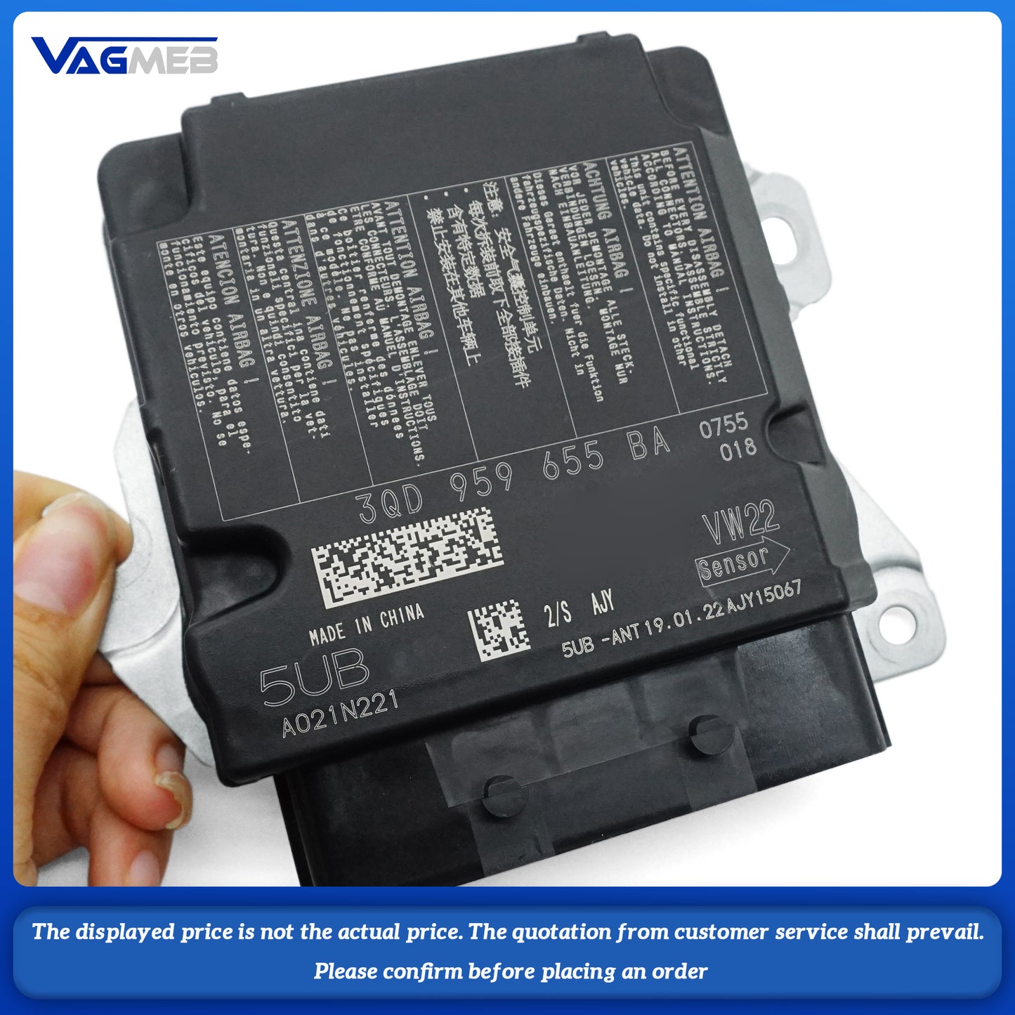 Restraint Diagnostic Control Module Unit For VW Passat 3QD 959 655 BA
