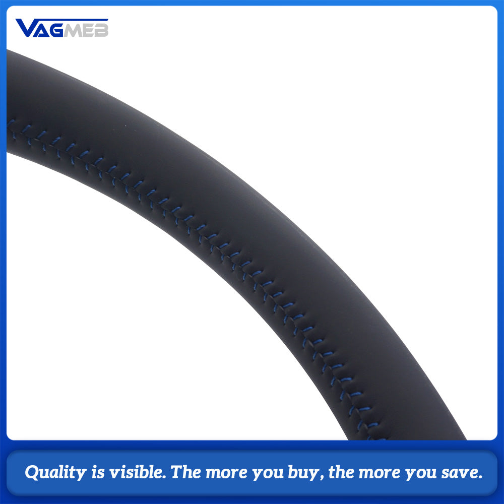 Sport S Logo Steering Wheel Fit Audi A4 B9 Half Perforated Grips Blue Sewing Line Modified Replacement Steering Wheel